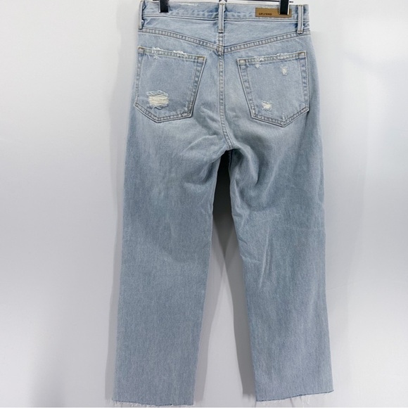 GRLFRND Helena High Rise Straight Leg Distressed Jeans Light Wash Button Fly 26 - Picture 4 of 8